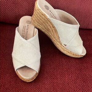 Eric Michael Cream Wedge Espadrilles